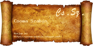 Csoma Szabin névjegykártya